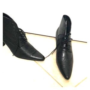 Newport News Black Ankle Lace Boots